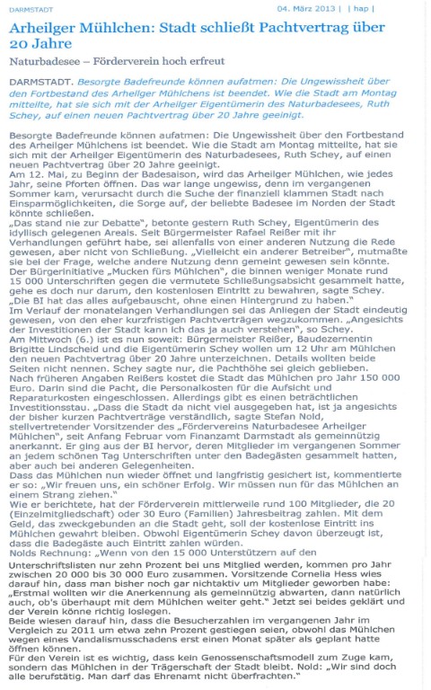Echo Online vom 05. 03. 2013